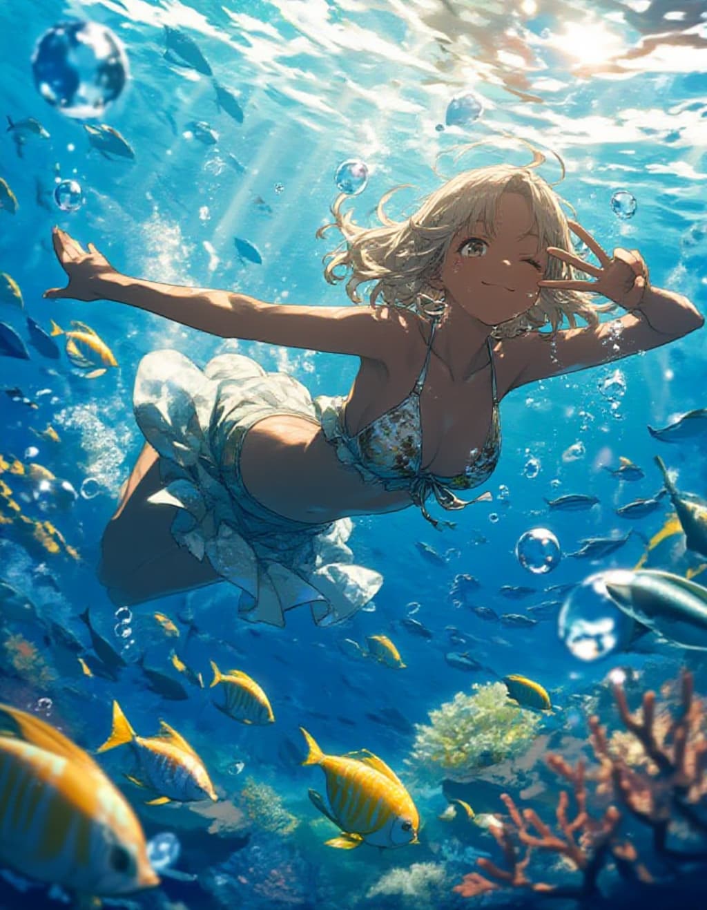 水中ビキニ　つばき
