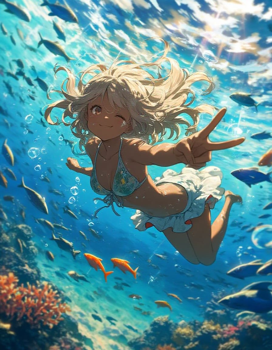 水中ビキニ　つばき