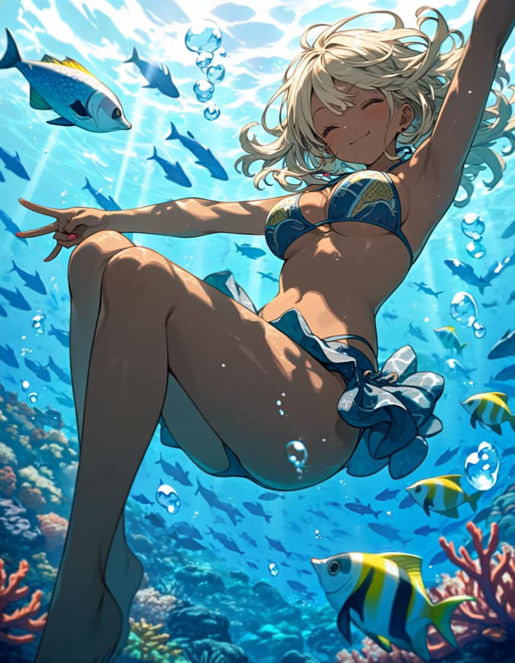 水中ビキニ　つばき