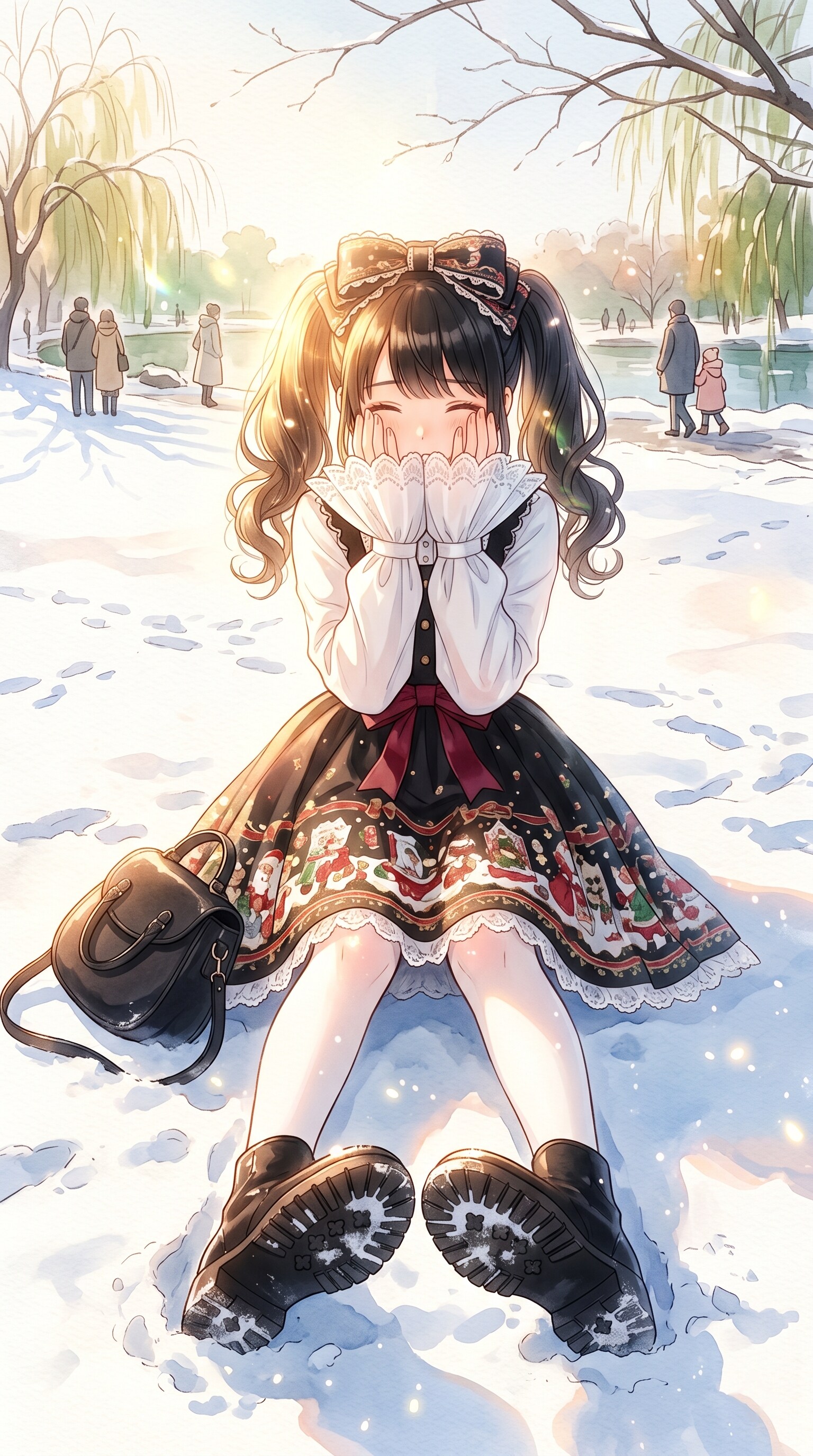 雪暉に舞う緋絹 | の人気AIイラスト・グラビア