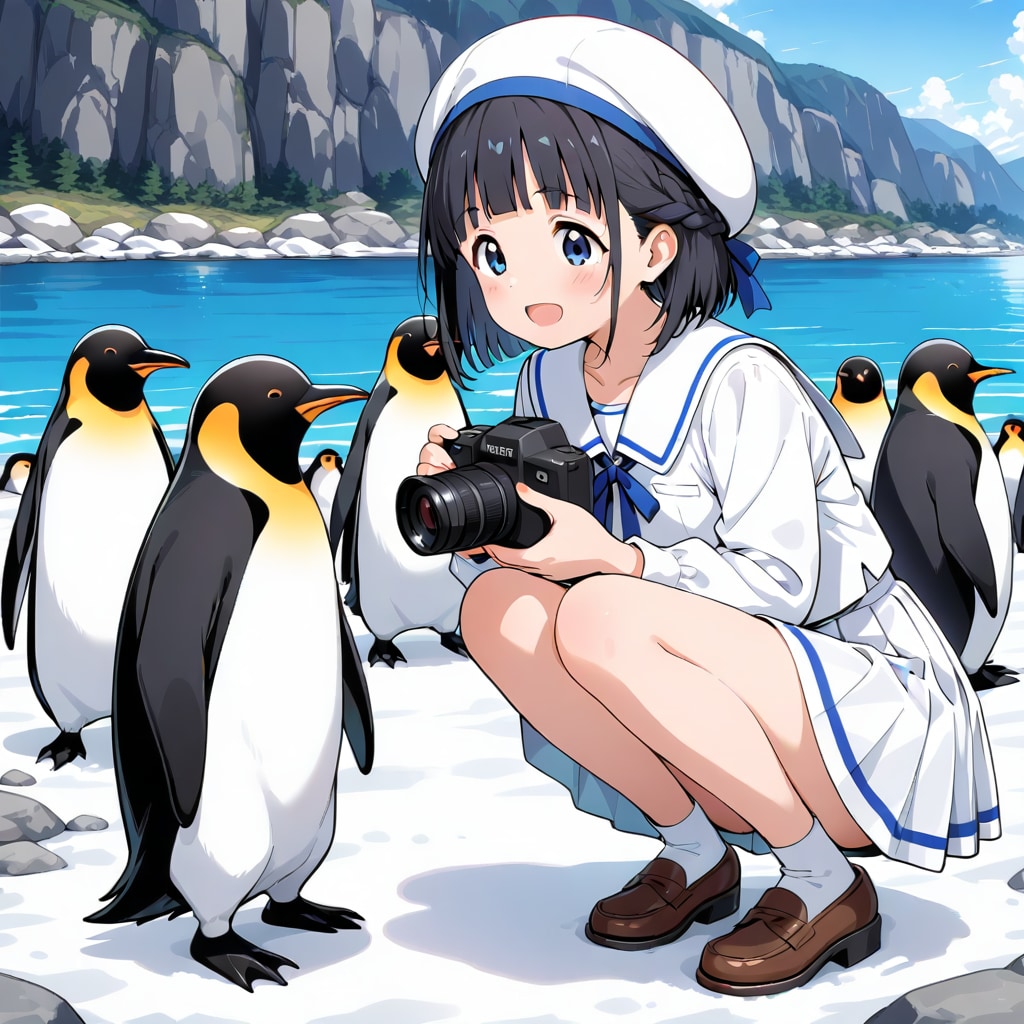 少女とペンギン | の人気AIイラスト・グラビア