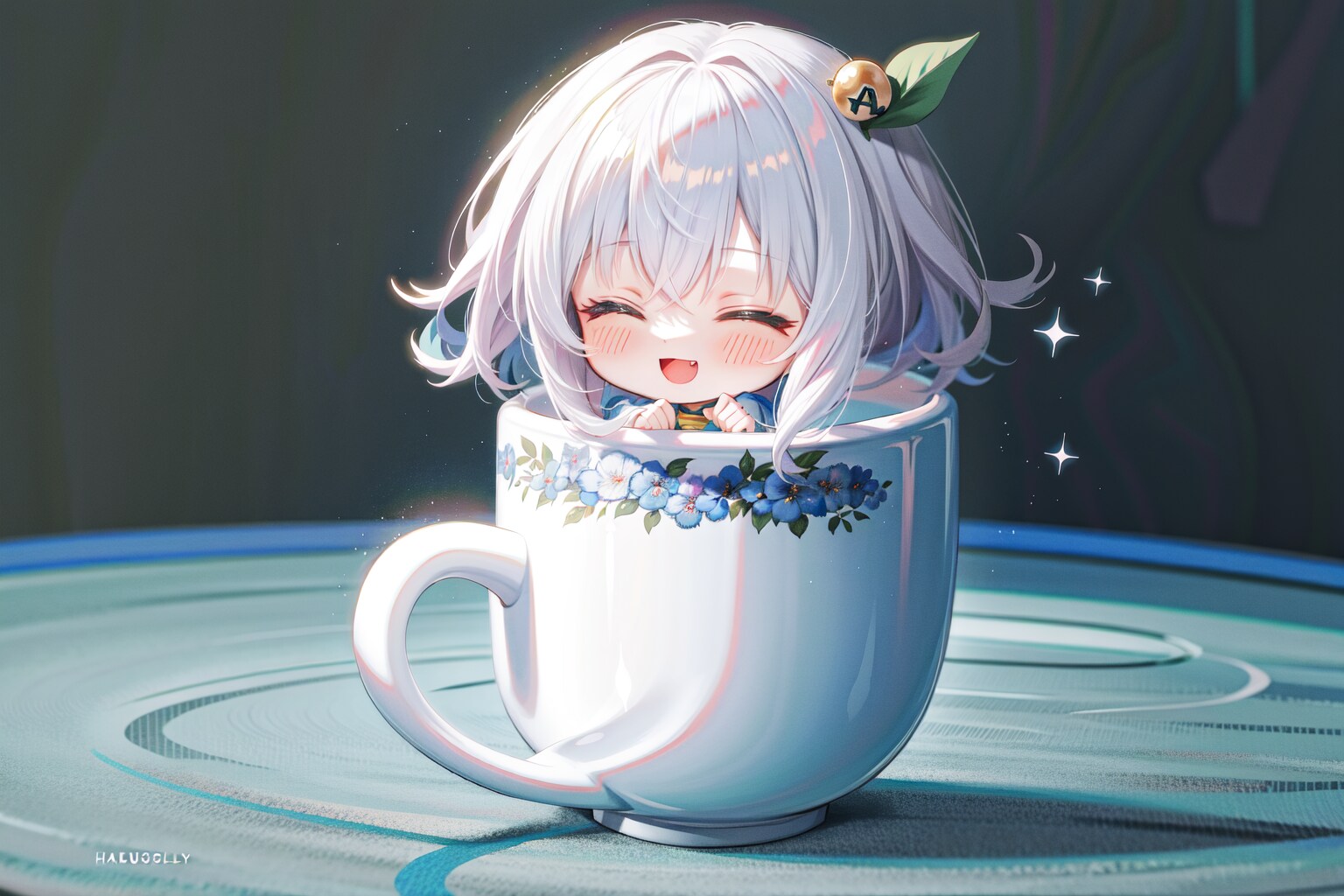 コーヒーを楽しむちびちゃん