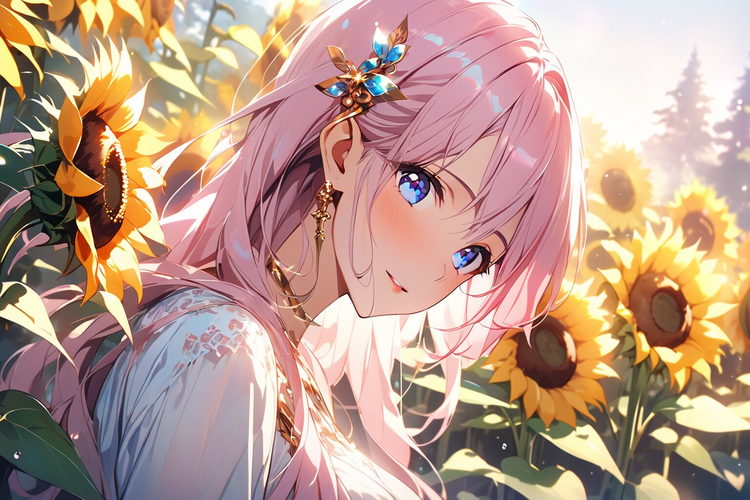 ひまわりと少女 | の人気AIイラスト・グラビア