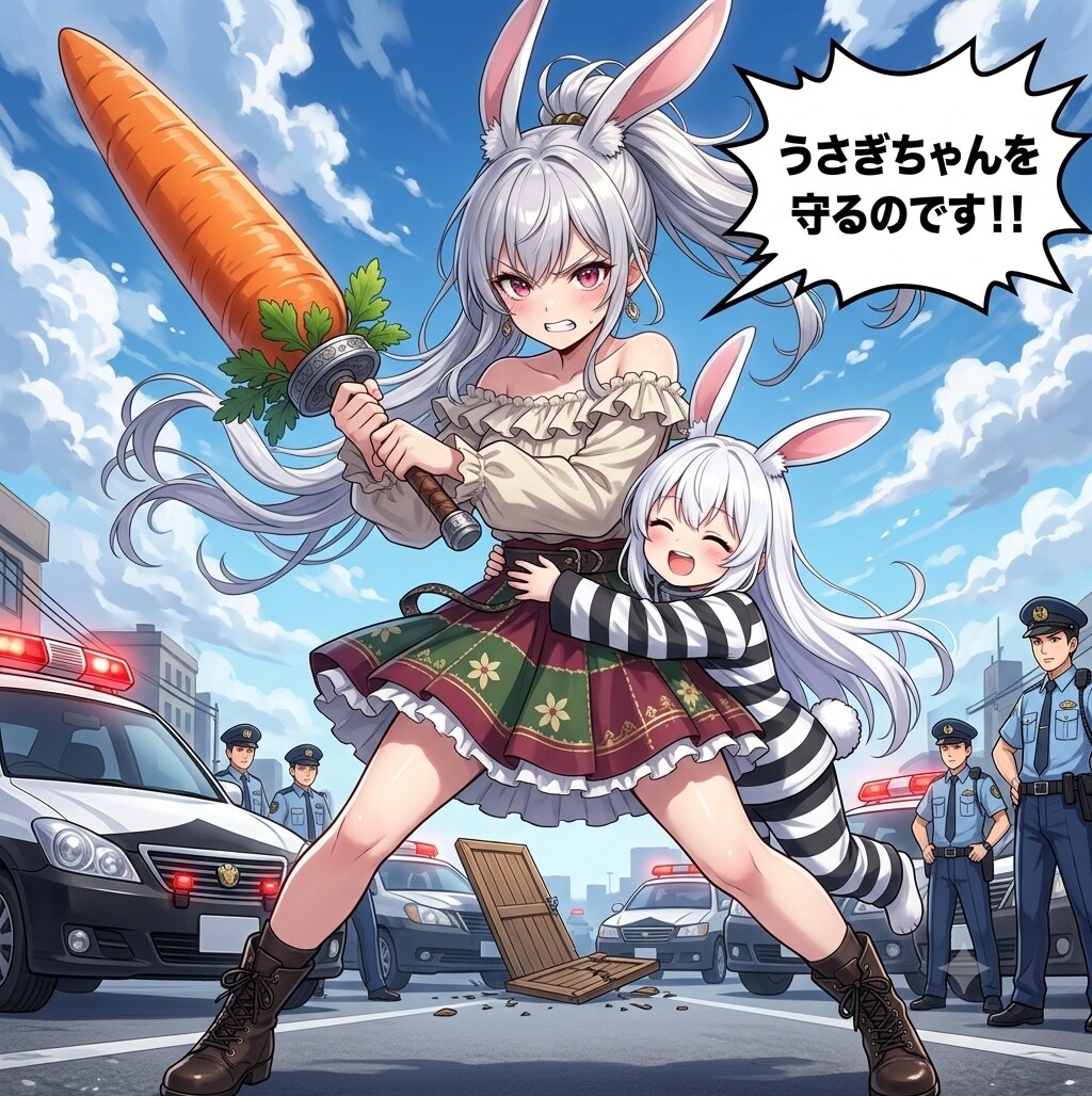 みみちゃんに守ってもらううさぎちゃん！！