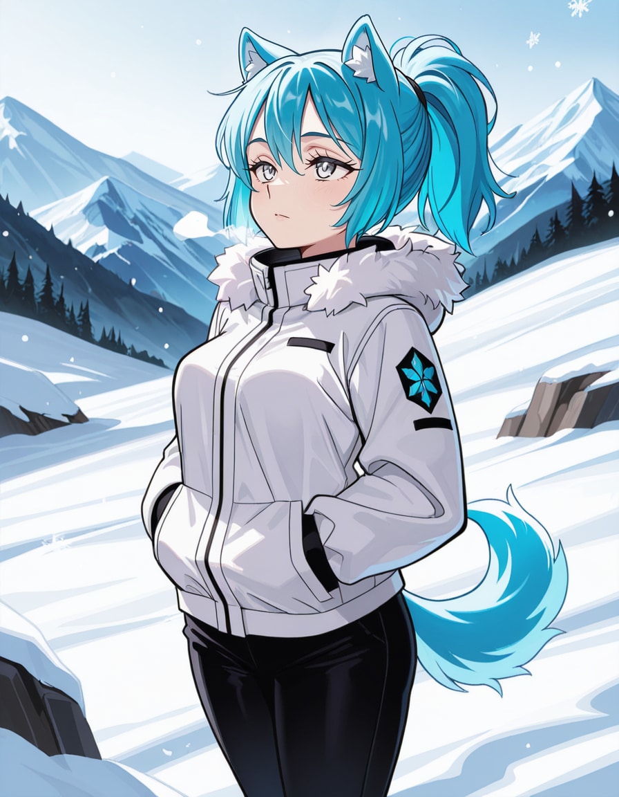 今日のわん娘 #43 「雪を見つめるわん娘」 | の人気AIイラスト・グラビア