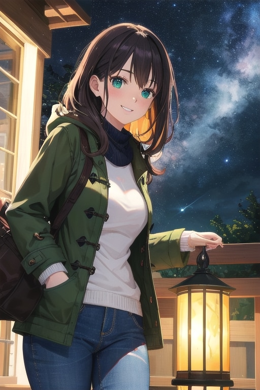 星空とコートの彼女 | の人気AIイラスト・グラビア