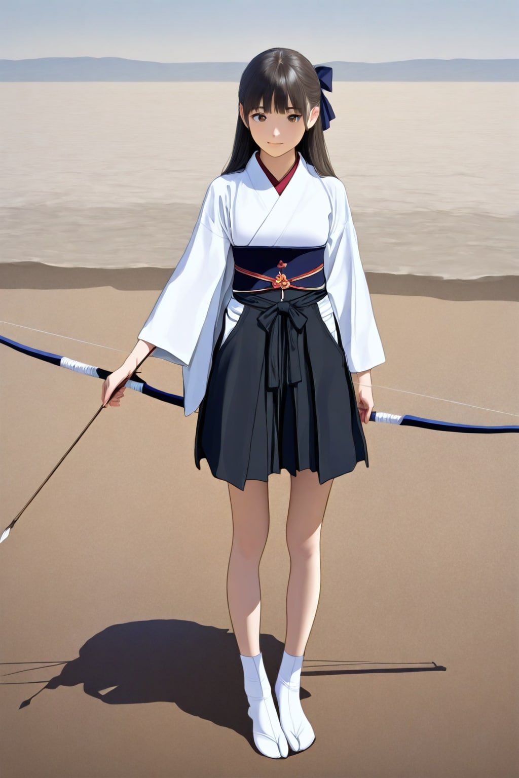 白上衣と胸当てはそこそこに出来たが、ミニ丈袴はしぶとく残る。ちちぷいAIはスケベだ。（コメントの書き込みありがとうございます）
