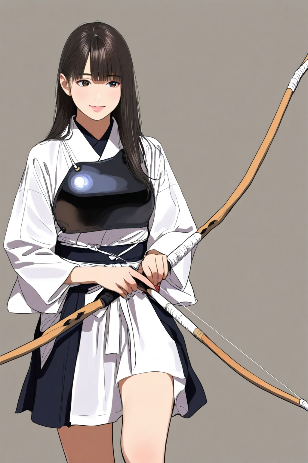 白上衣と胸当てはそこそこに出来たが、ミニ丈袴はしぶとく残る。ちちぷいAIはスケベだ。（コメントの書き込みありがとうございます）