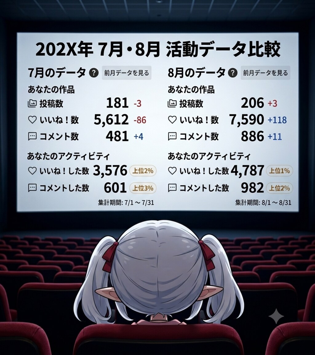8月の実績と7月分