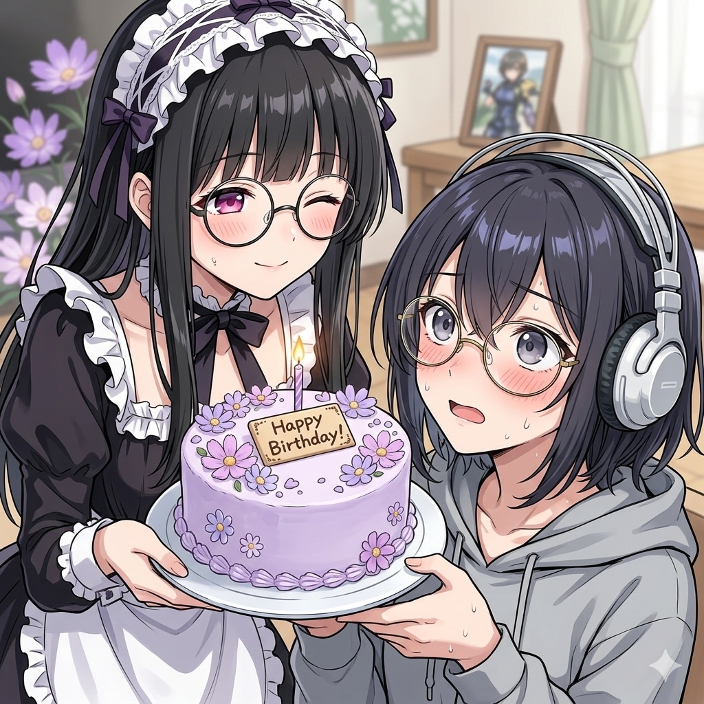 【FA御礼】みなみちゃんに誕生日ケーキをもらうすみれちゃん