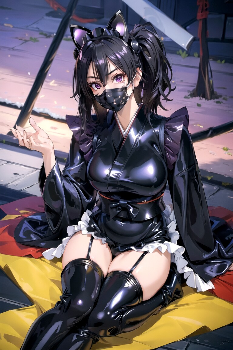 和装猫耳メイドマスク