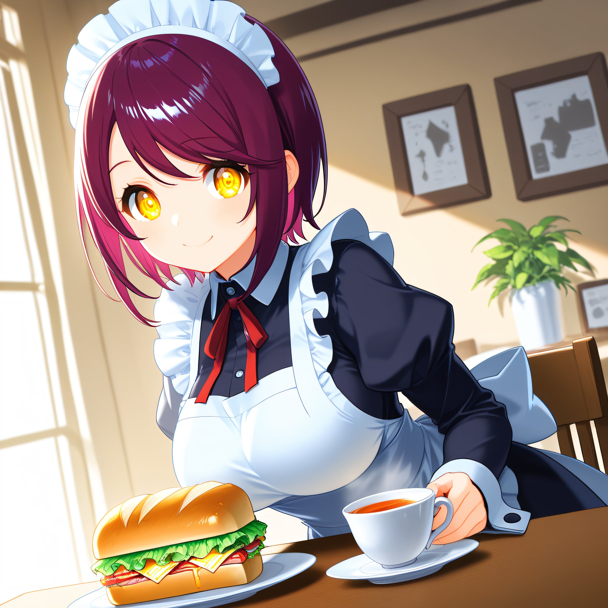 こんにちは（挨拶メイドの芽衣ちゃん） | の人気AIイラスト・グラビア