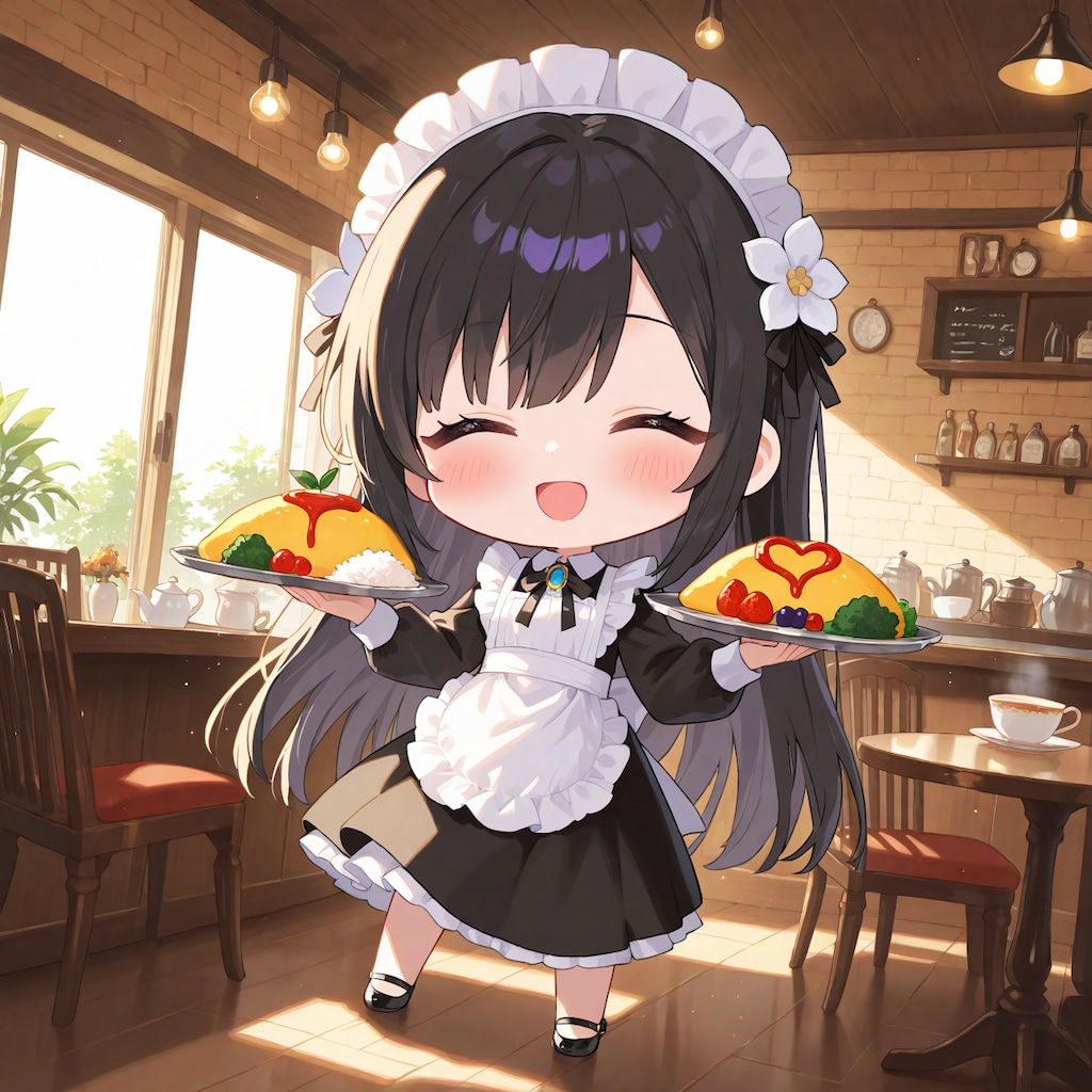 ご注文のオムライスですわ