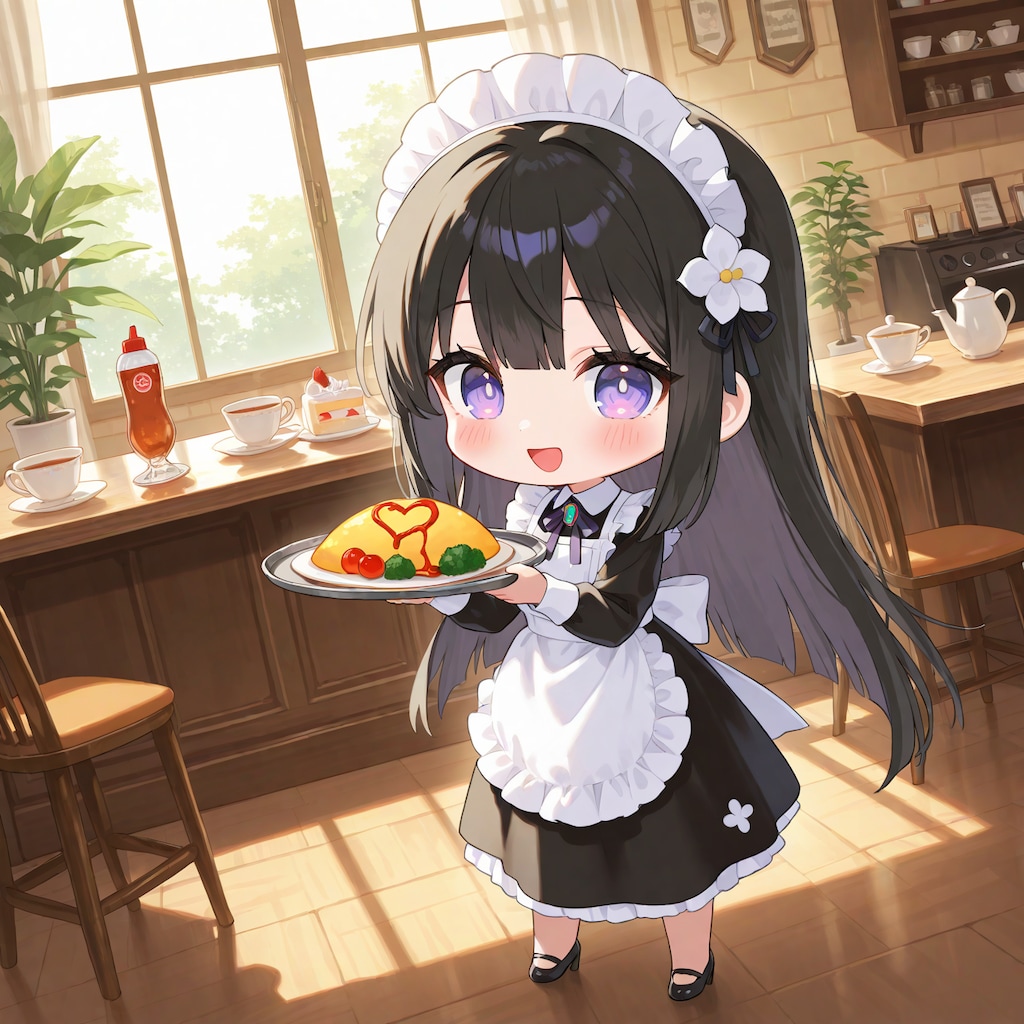 ご注文のオムライスですわ