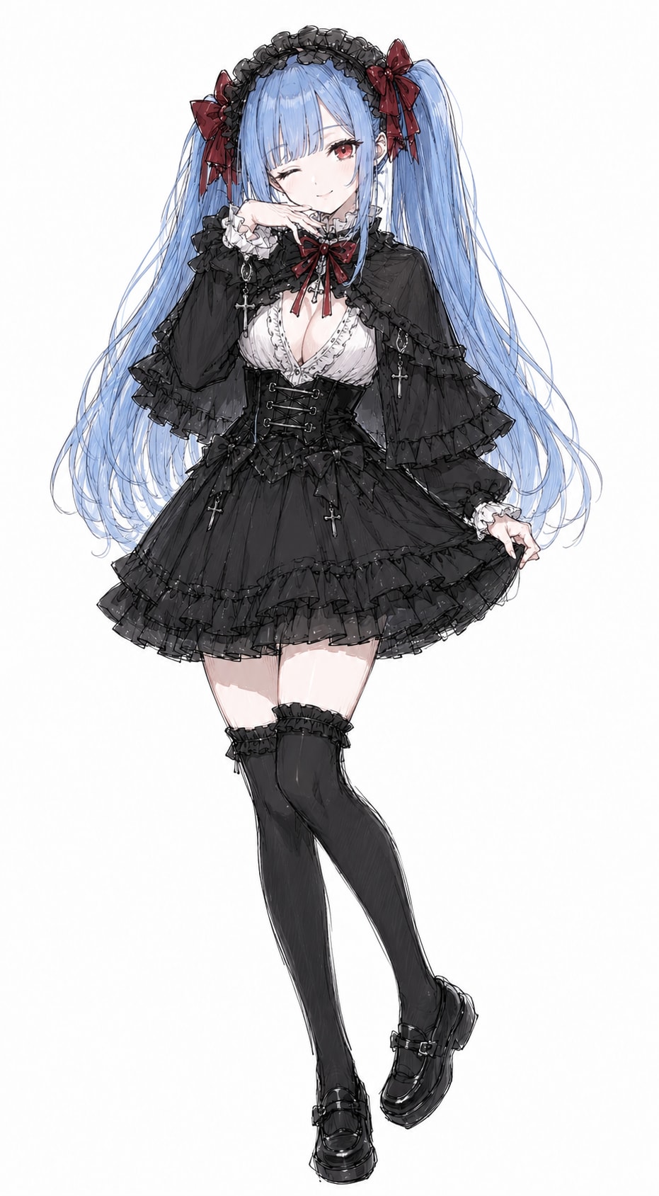 スケッチ風ゴス少女