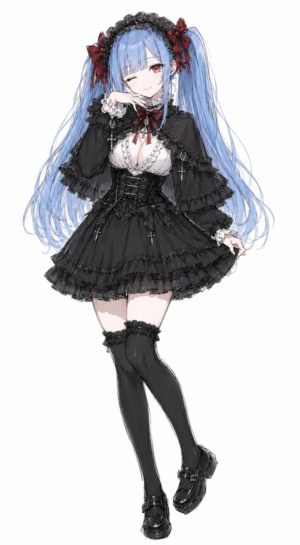 スケッチ風ゴス少女