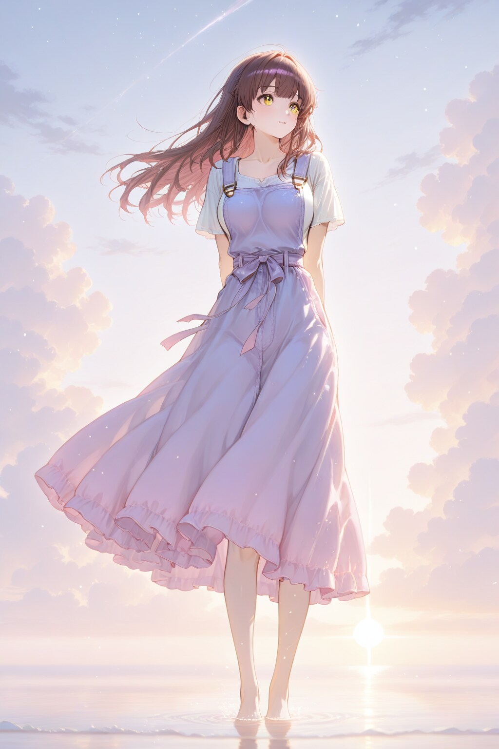 朝焼けと少女
