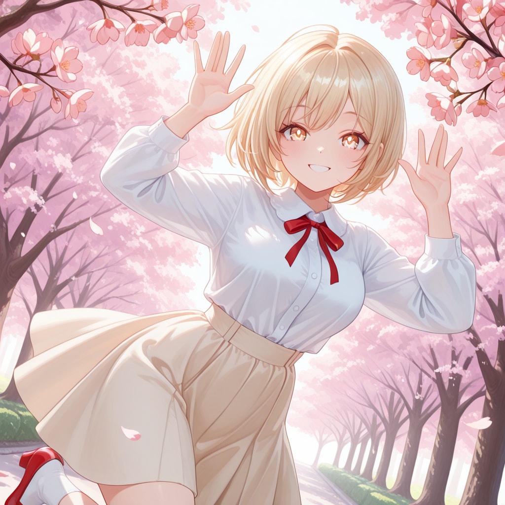 公園の桜並木