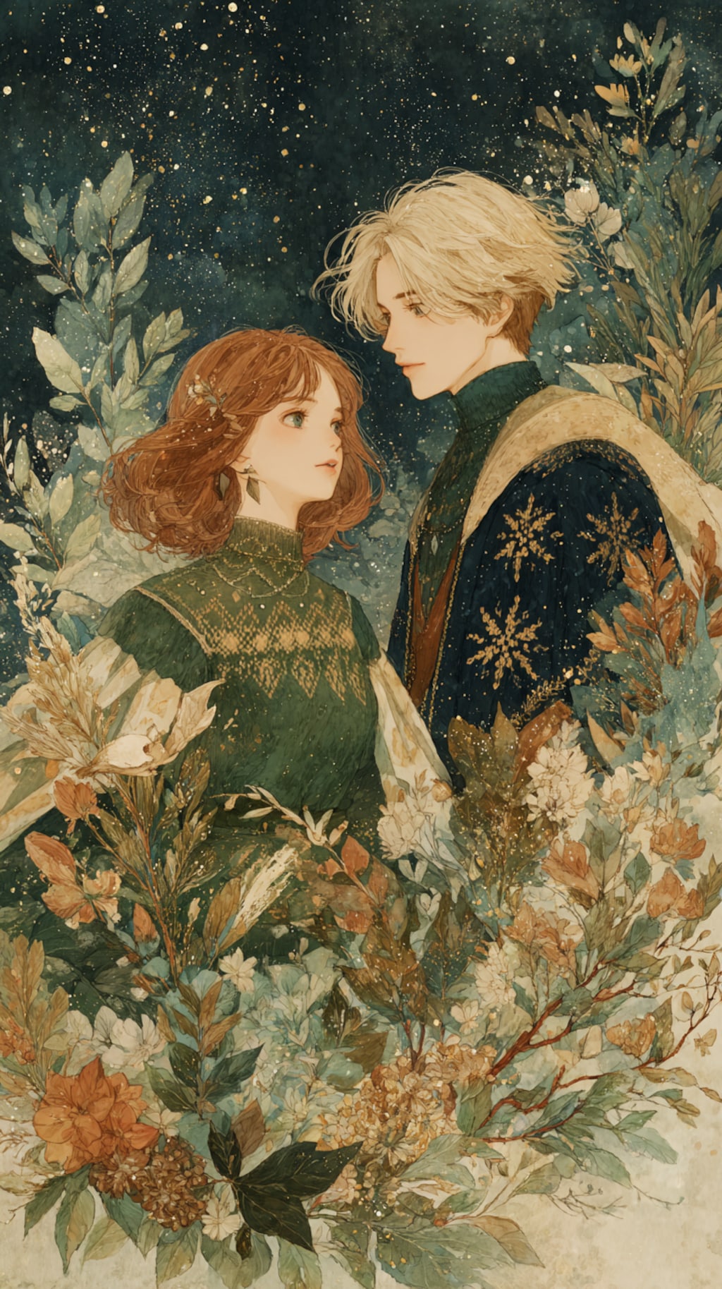 アグリークリスマスセーターを着ている二人