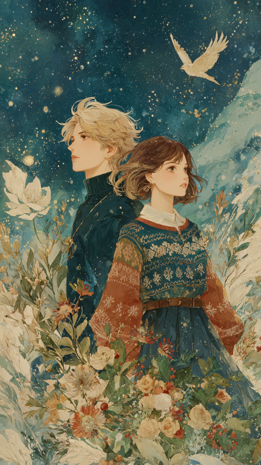 アグリークリスマスセーターを着ている二人