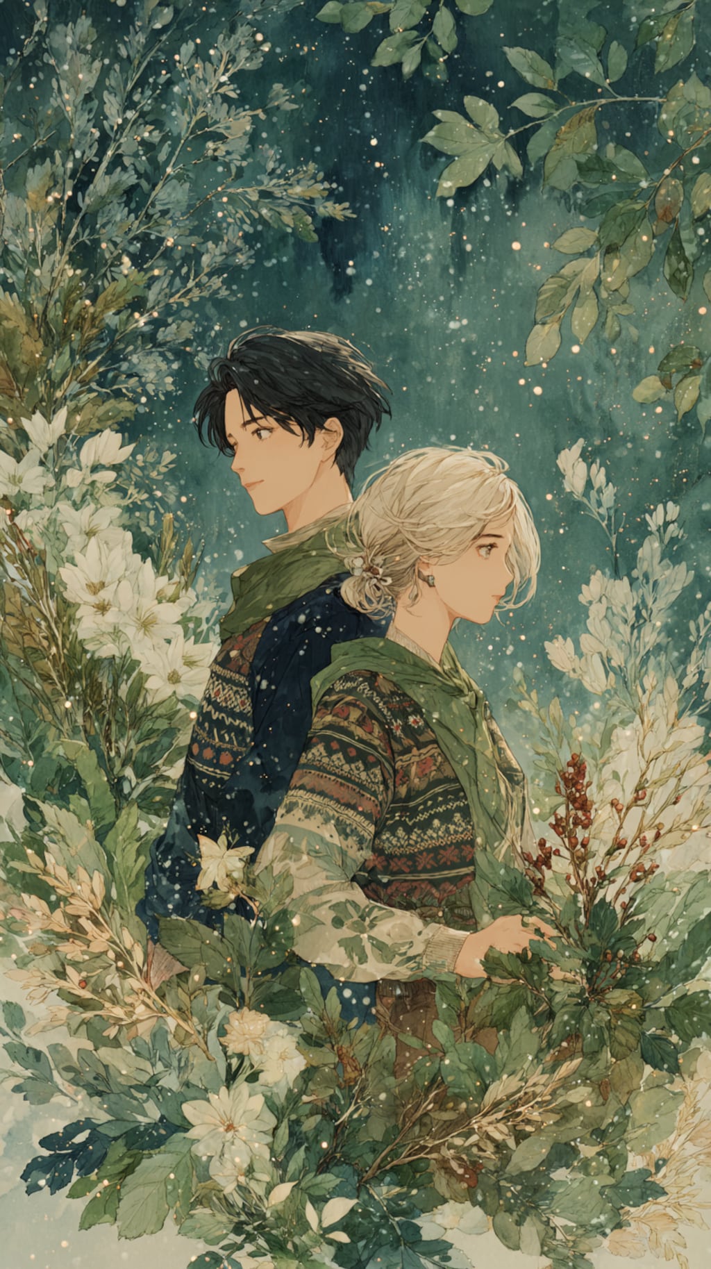 アグリークリスマスセーターを着ている二人