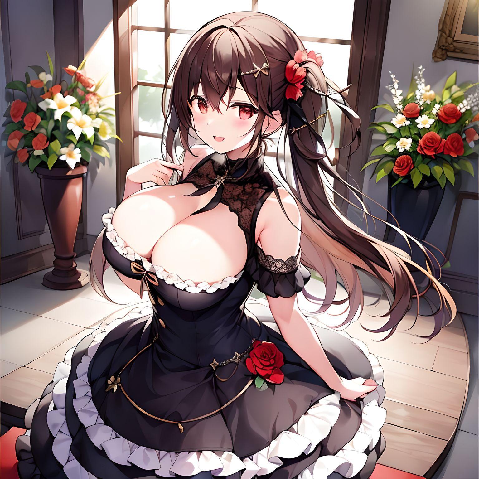 一周年を祝う大型の花環