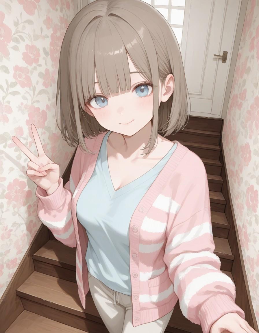 お家の階段で | の人気AIイラスト・グラビア