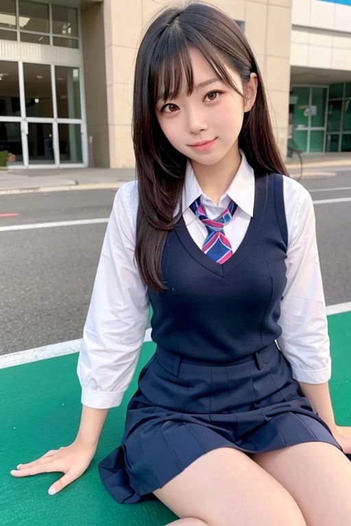お座りJK