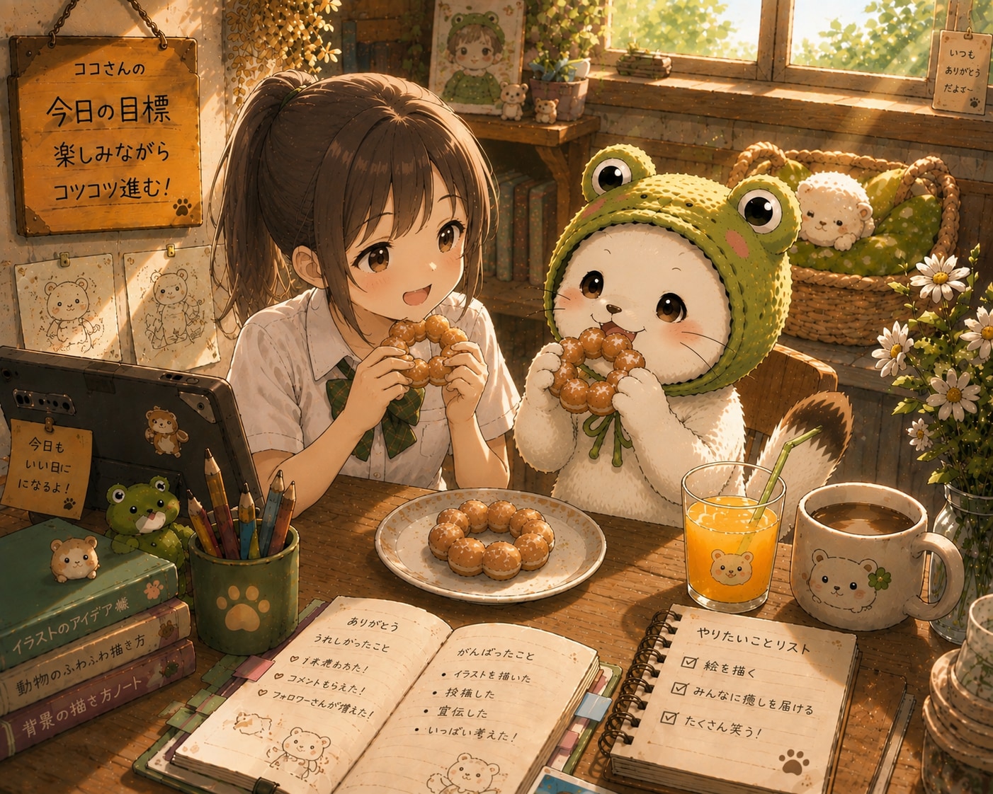 一緒におやつ🍩 | の人気AIイラスト・グラビア