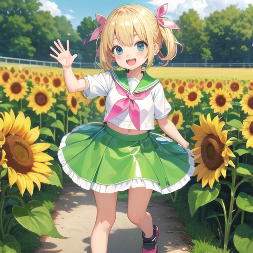 ひまわり畑でつかまえて