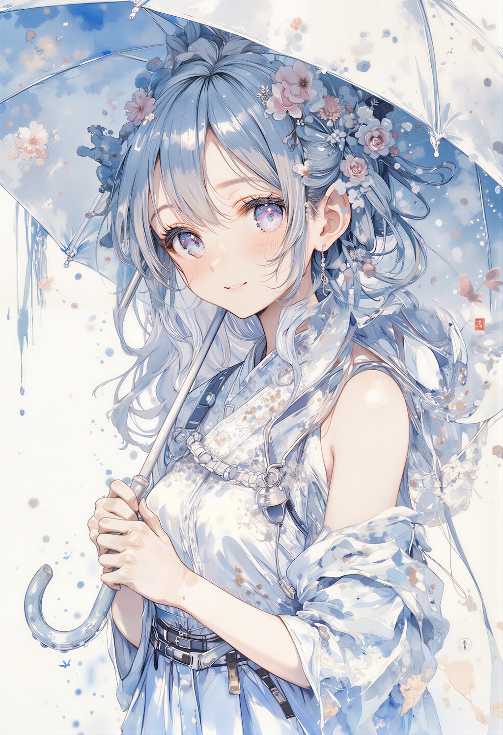 傘をさす女の子