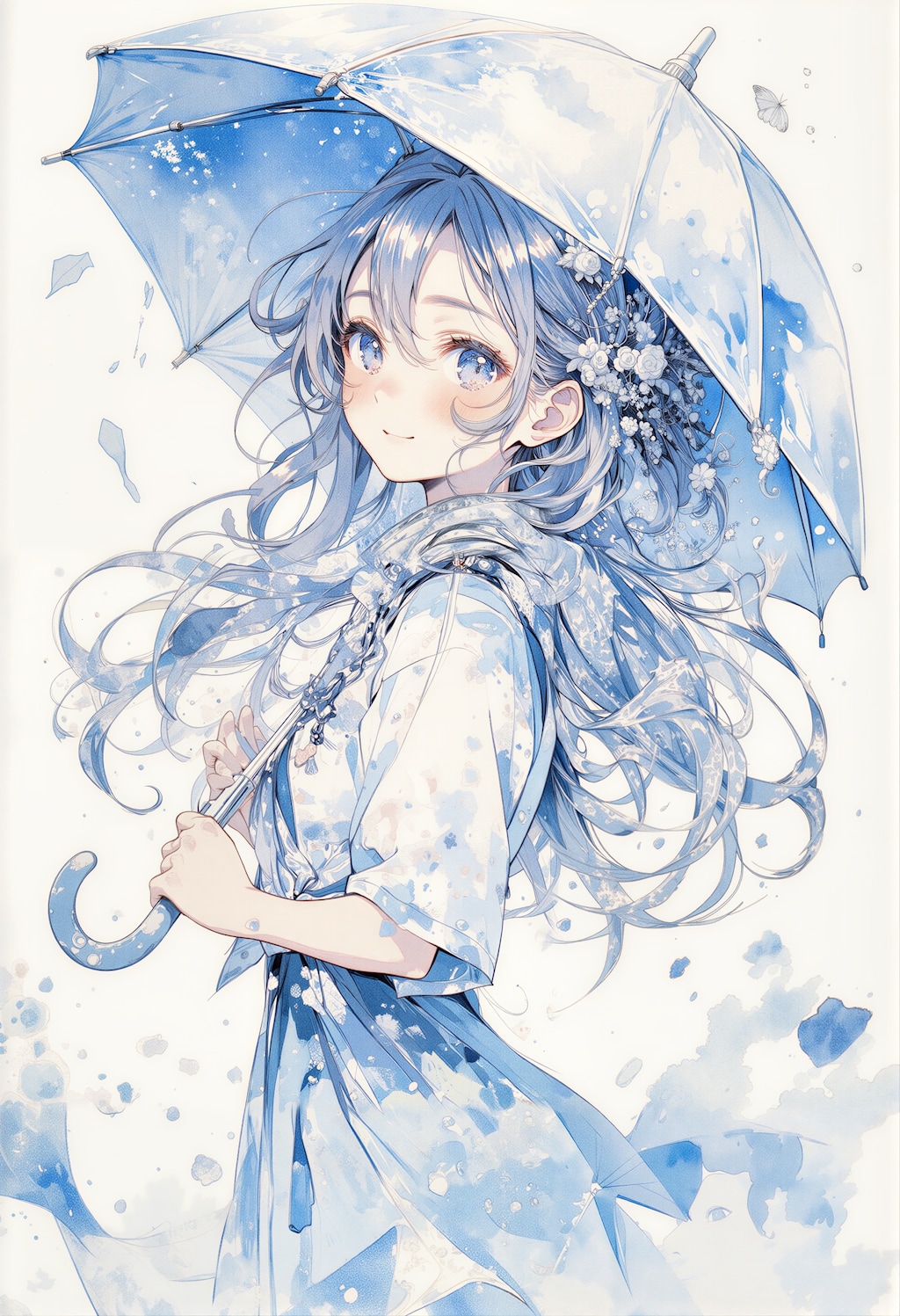 傘をさす女の子
