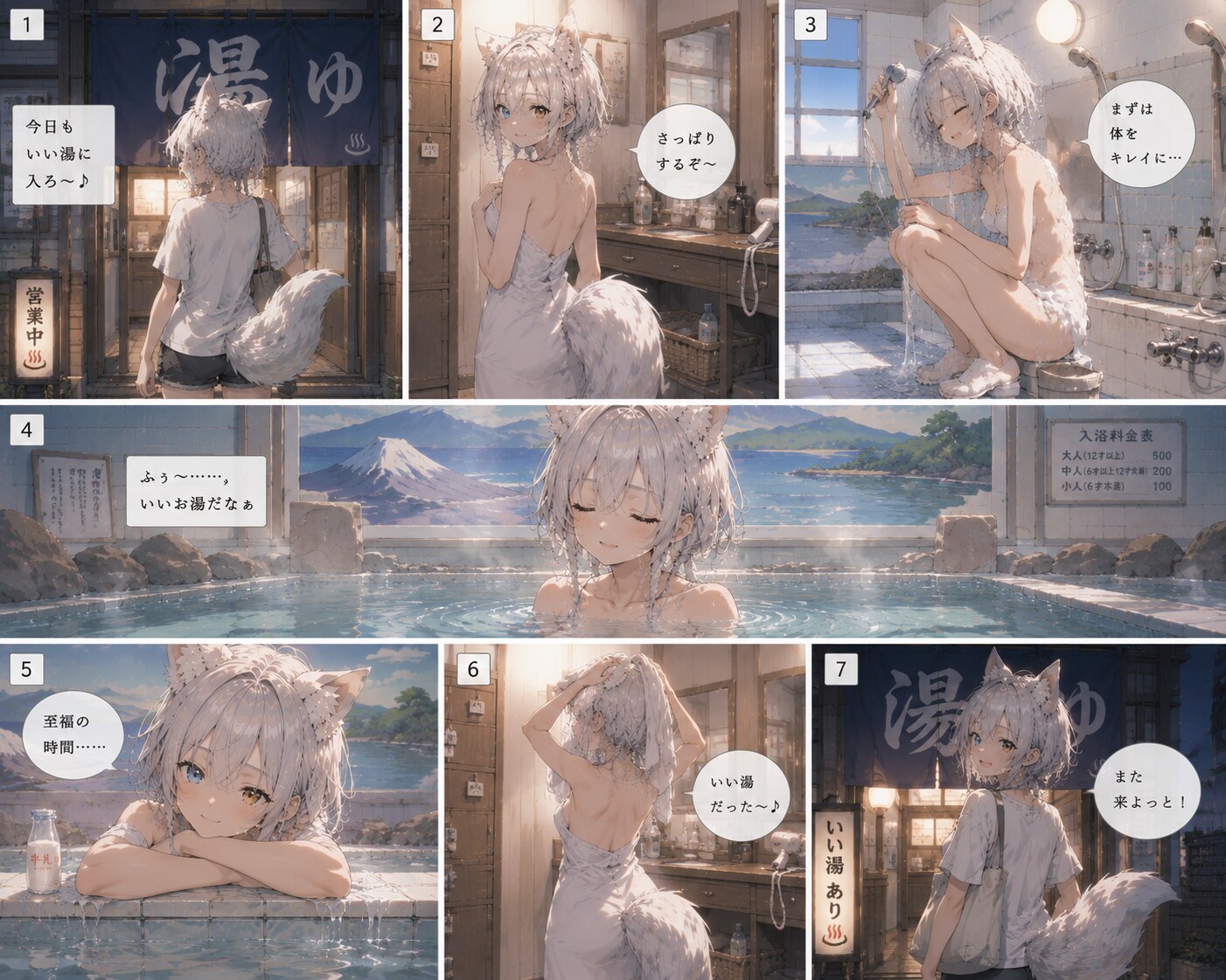 真銀（ましろ）ちゃんの銭湯シリーズ　1