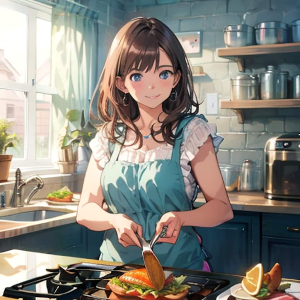 家で料理