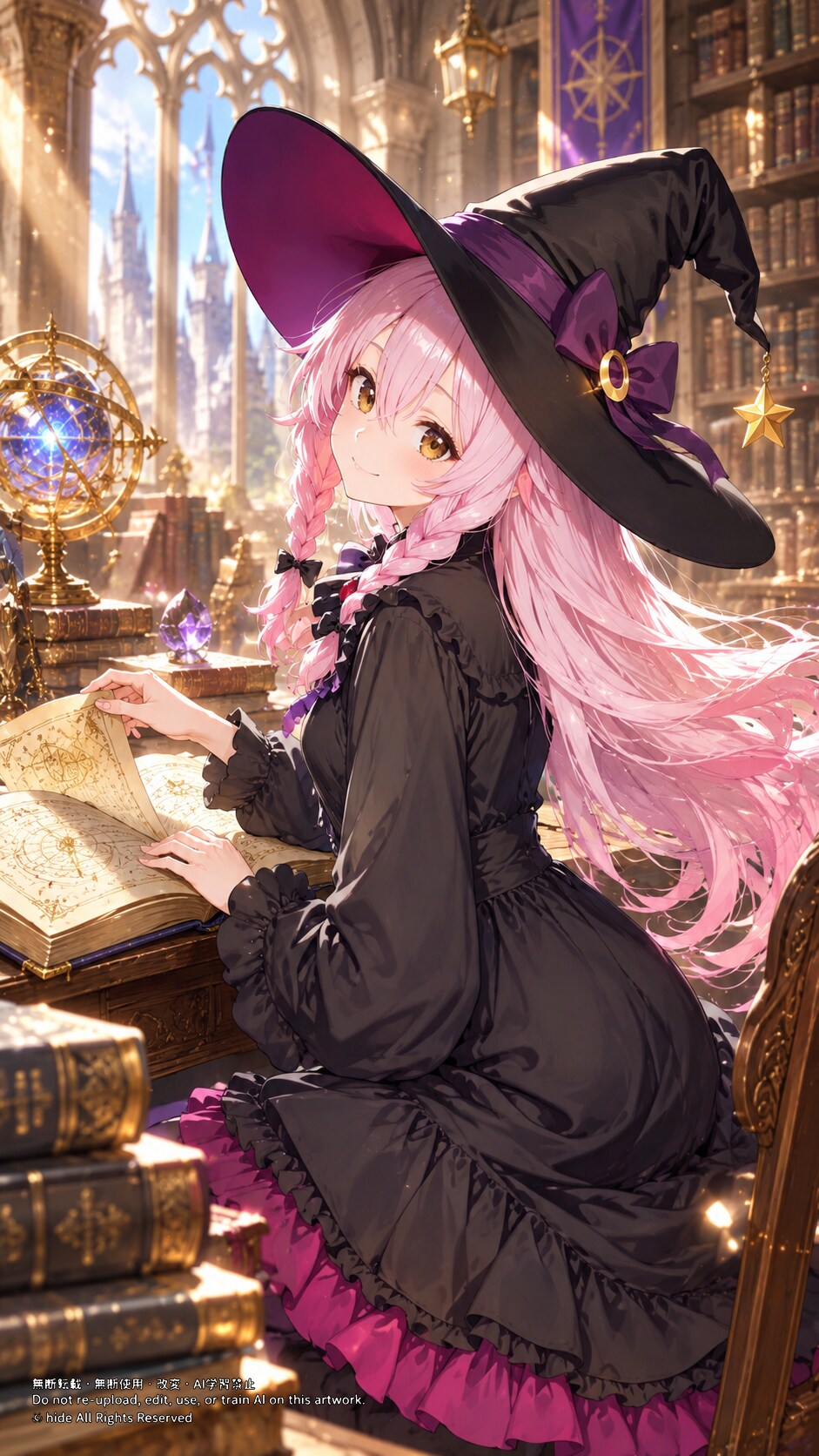 🪄 セラフィーナさん、魔導書に囲まれて | の人気AIイラスト・グラビア