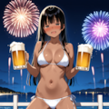 海とビールと花火と日焼け【改】 4枚目