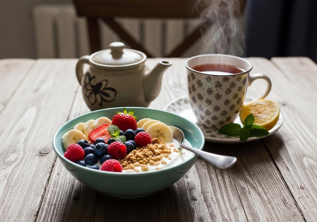 デザートのフルーツヨーグルト