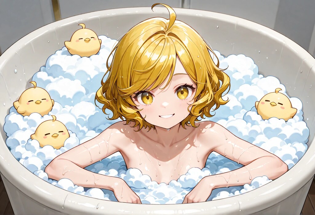 ゆいちゃんとひよこ風呂