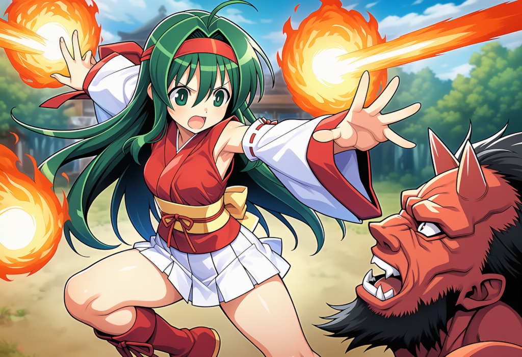 悪い鬼と戦う日輪