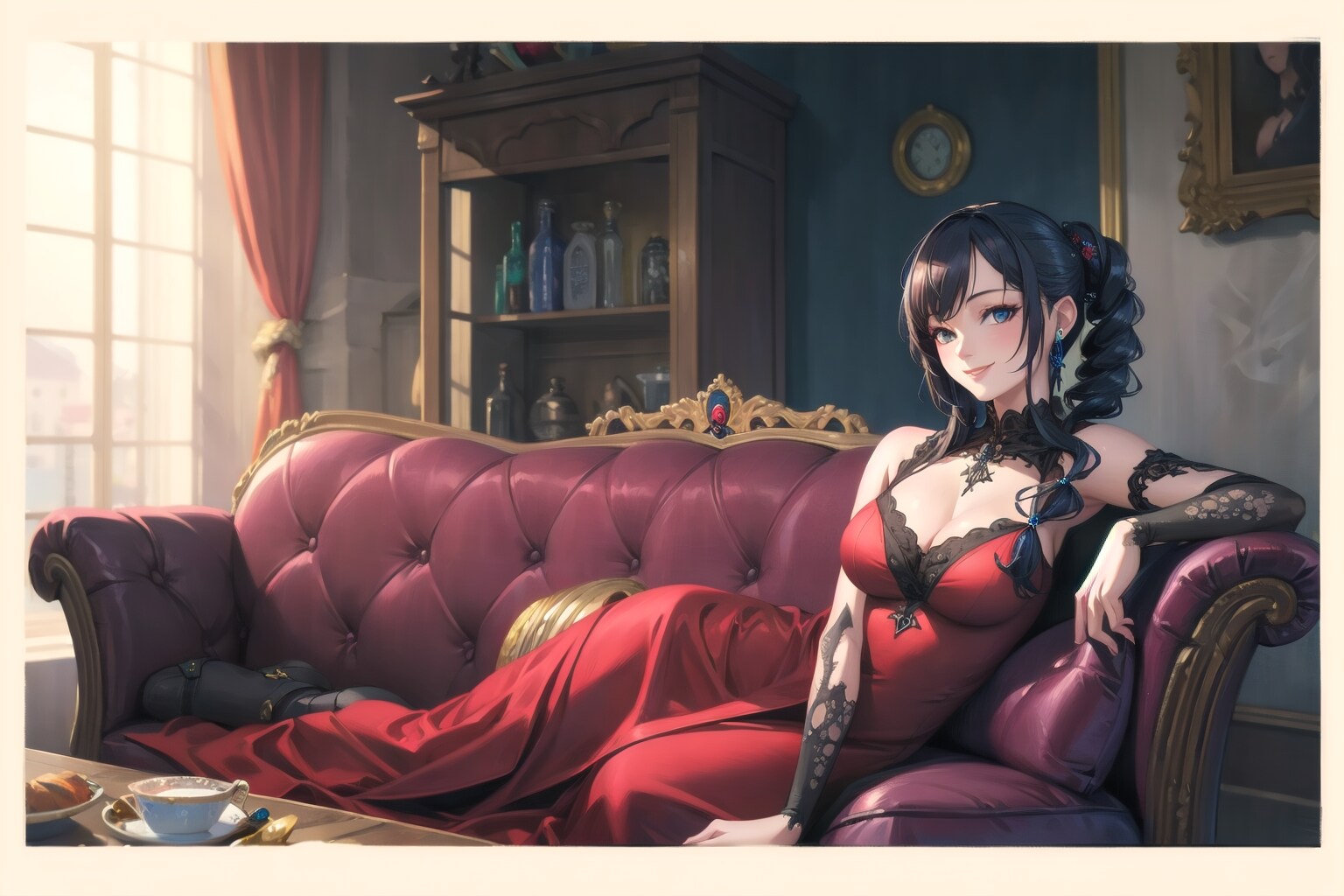 赤いドレスの女 | の人気AIイラスト・グラビア