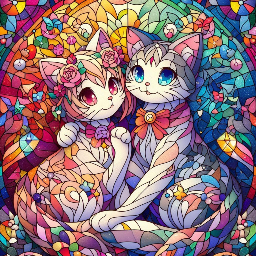 ねこステンドグラス