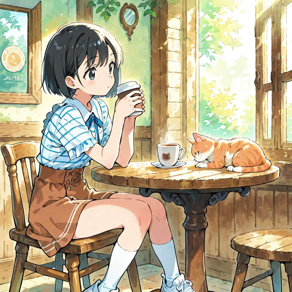 カフェのひと時 | の人気AIイラスト・グラビア
