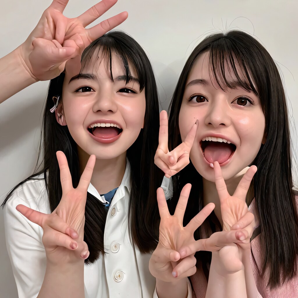 黒髪ロングの舌出し美女４５