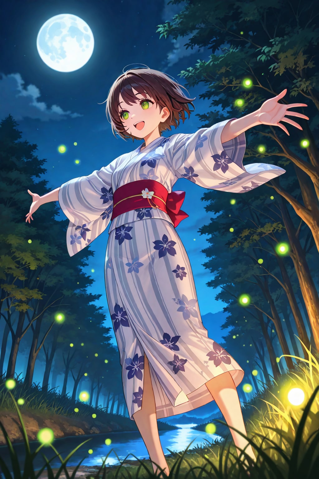 月とホタル