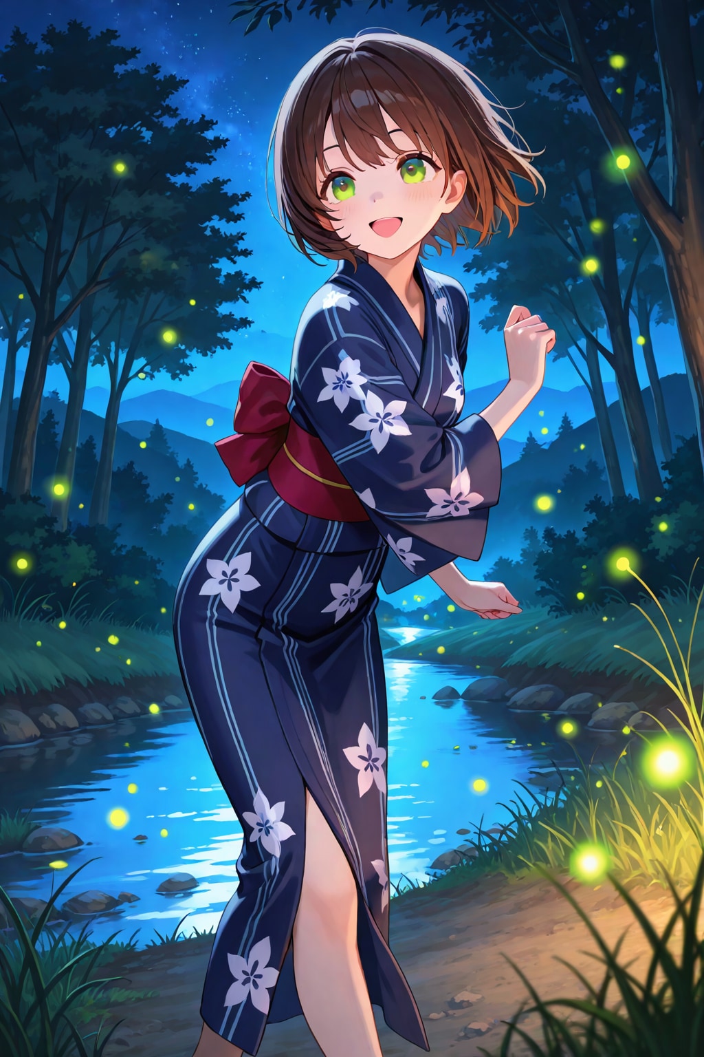月とホタル