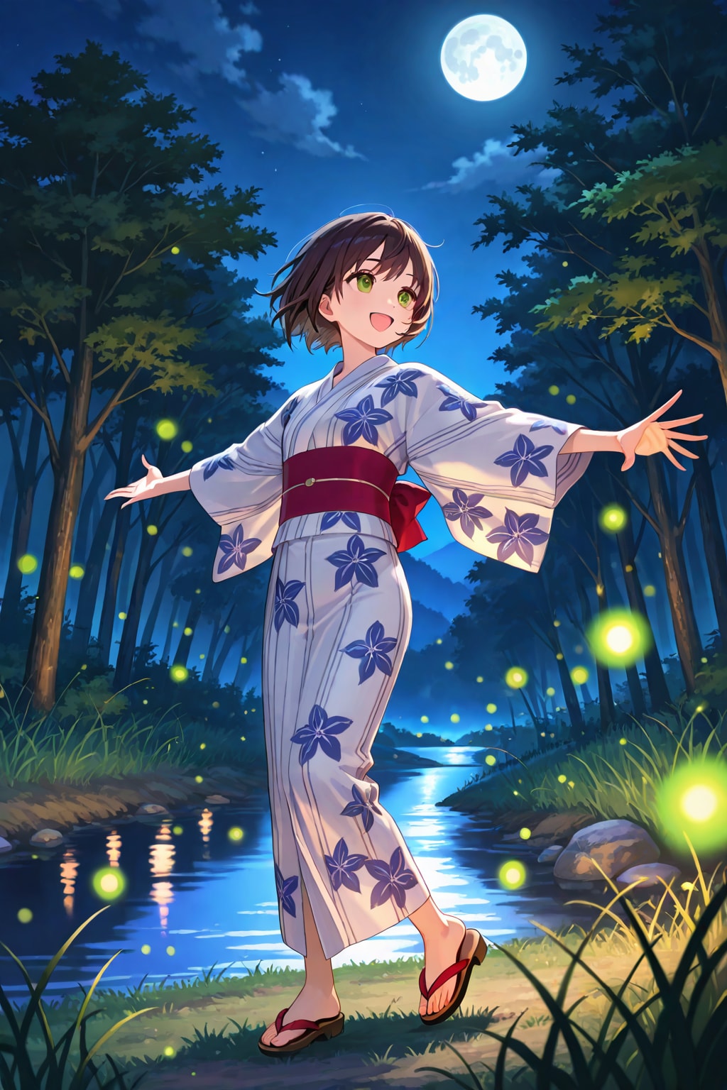 月とホタル