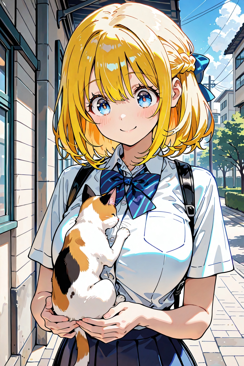 猫と制服ちゃん
