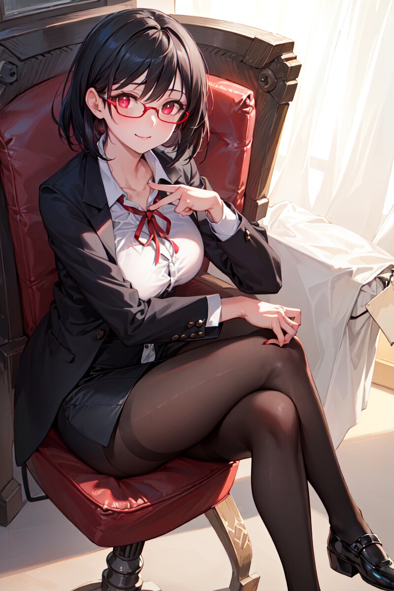 OL が足を組む