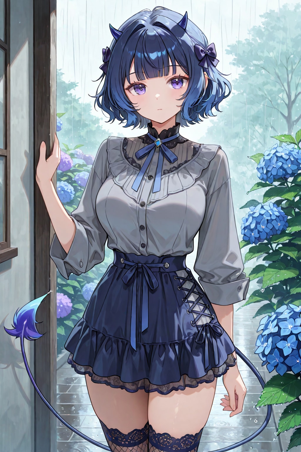 紫陽花と女の子たち2