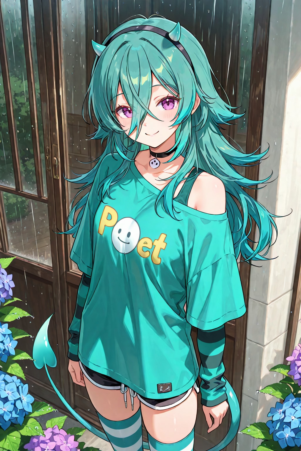 紫陽花と女の子たち2